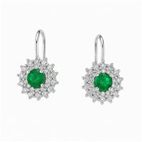 Orecchini da donna in oro bianco 18 kt con zirconi verdi e bianchi – 2.77 g – Idee Preziose dal 1987 - IP.OK18B/84